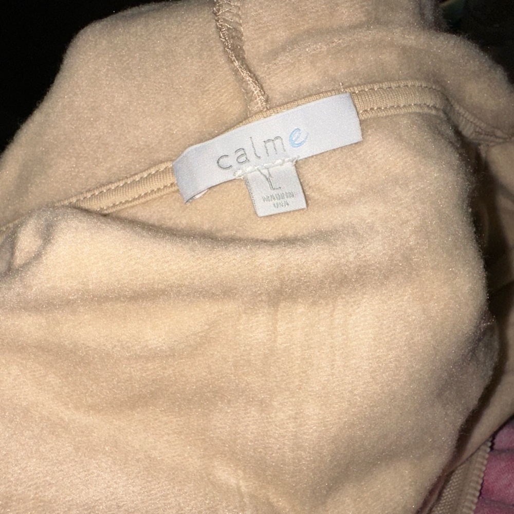 CALME BY JOHNNY WAS ZIP HOODIE WITH SIDE SLITS-beige - Picture 15 of 16